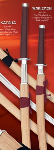 KATANA PARA PRÁCTICAS HOJA DE ALUMNIO PUÑO ROJO